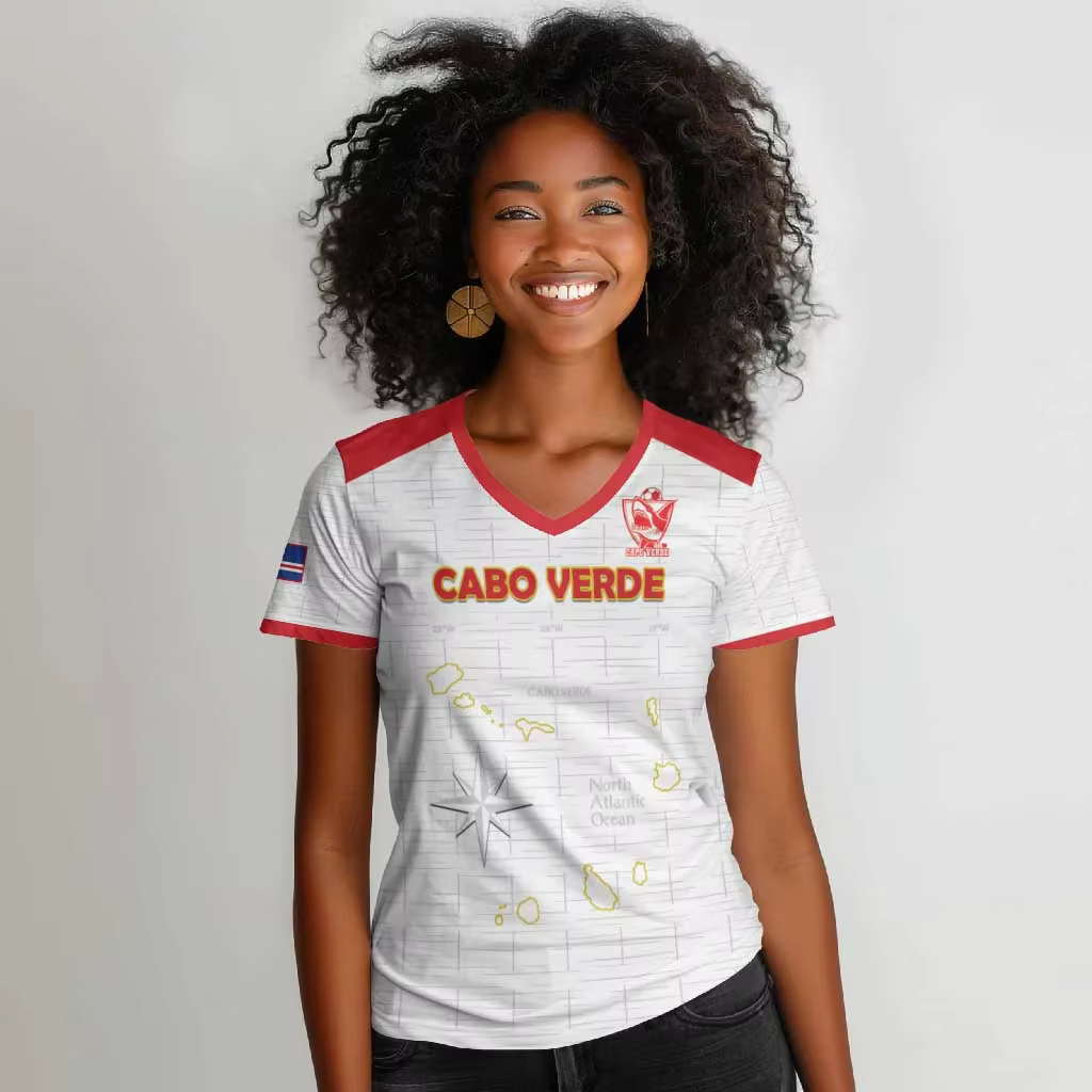T-shirt à manches courtes et col en V pour femme
