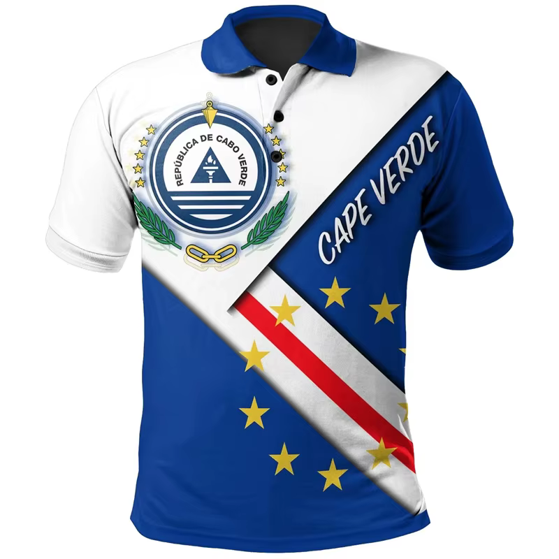 Polo vintage imprimé en 3D pour hommes
