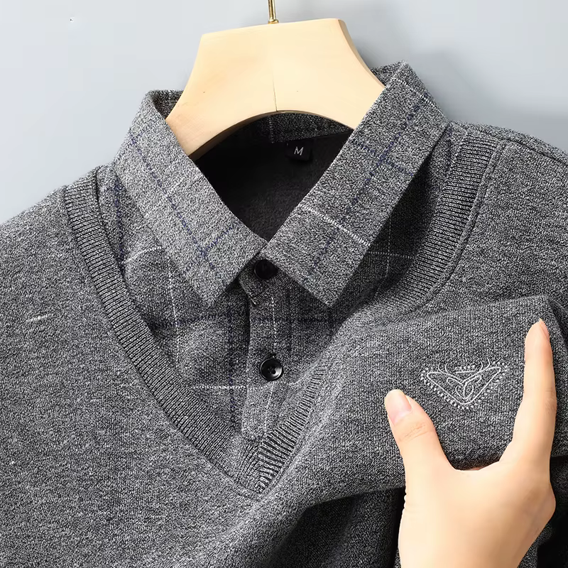 Polo classique doublé polaire pour hommes