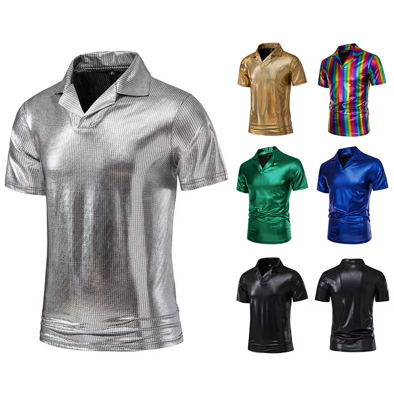 T-shirt à col et manches courtes pour homme