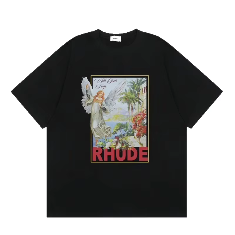 RHUDE T-shirt à manches courtes et col rond pour homme