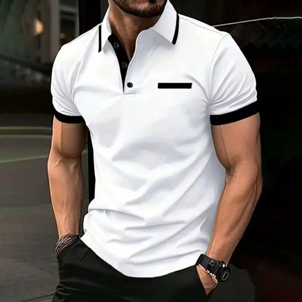 Polo ajusté pour homme à manches courtes