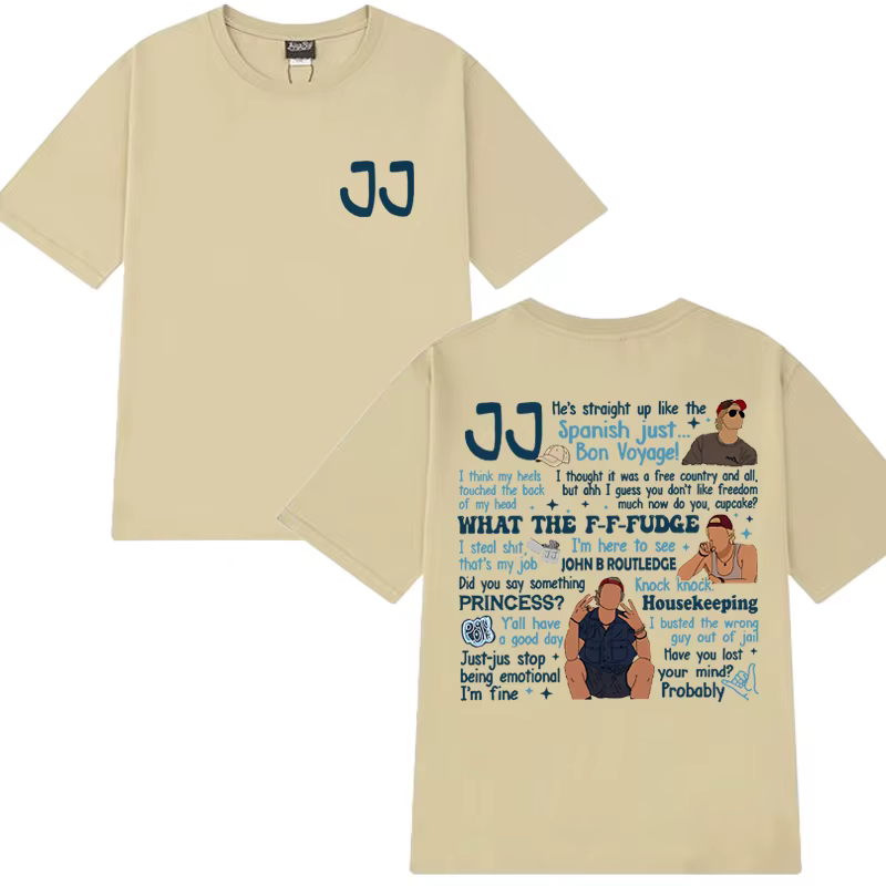 2025 nouveau dans JJ Maybank t-shirts hommes femmes OBX citations T-shirt à manches courtes unisexe Rudy Pankow surdimensionné 100% coton vêtements hauts