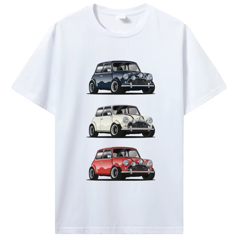 Rétro le Trio italien Mini Cooper T-shirt voiture populaire Style Hipster