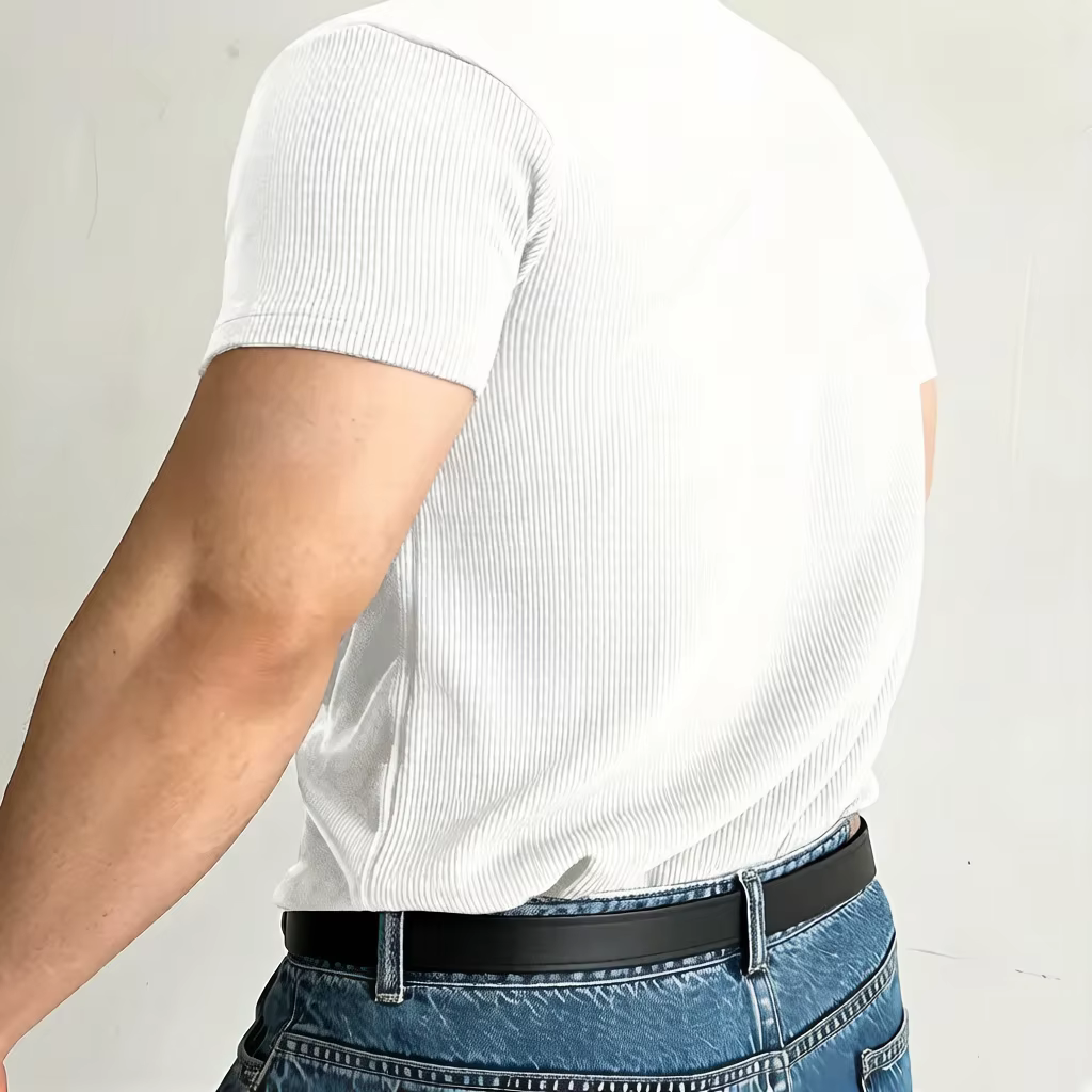 T-shirt à rayures à col haut pour hommes