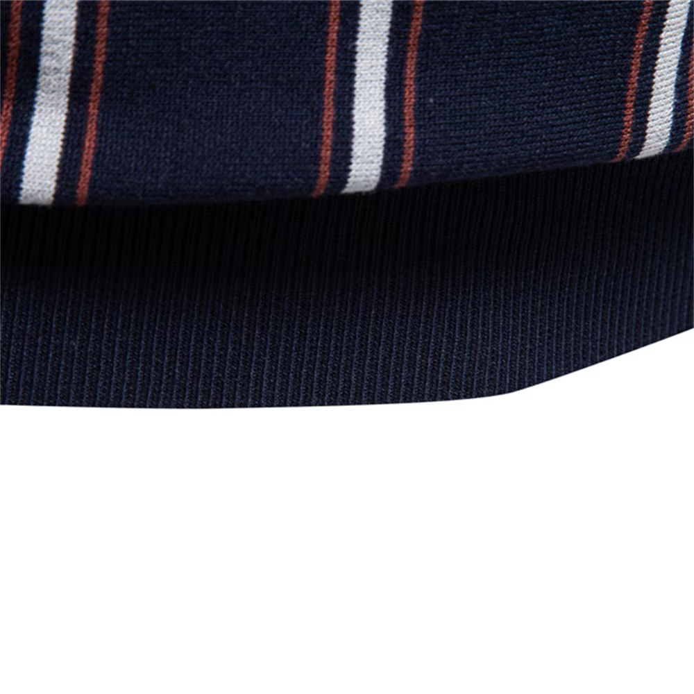 Polo Homme AIOPESON Style Old Money à Rayures Manches Courtes Tissu Doux Respirant Élégant Décontracté