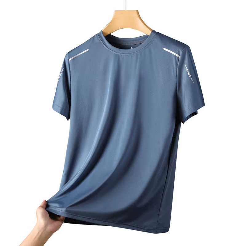 CHRLCK hommes course séchage rapide T-shirts respirant randonnée pêche