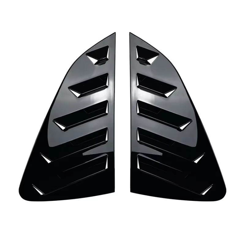 Coques de ventilation latérales pour vitres arrière de voiture, aspect carbone noir brillant, pour VW Polo MK6 2018 2019 2020 2021 2022 2023