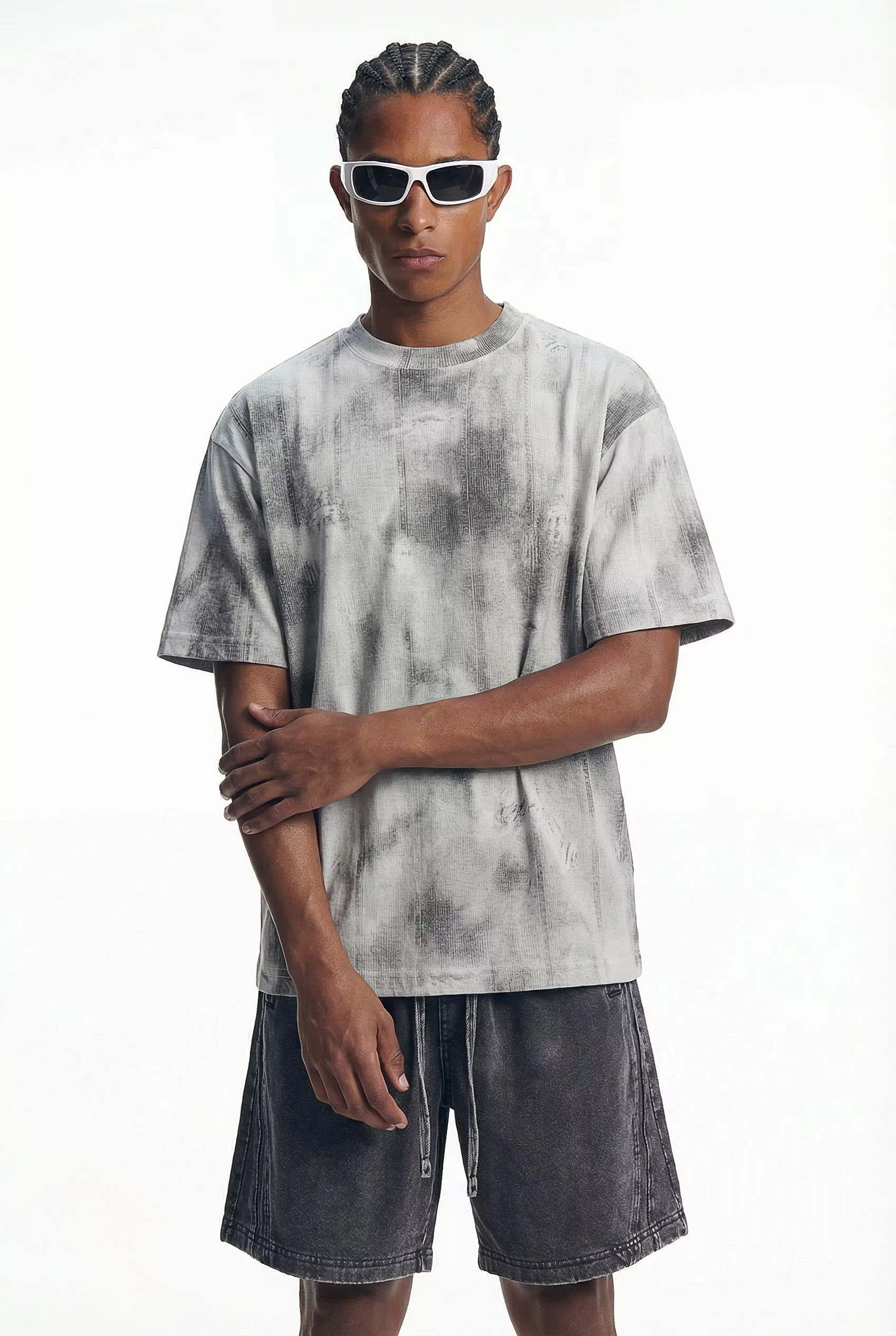 Nouveau T-shirt rétro noir à motif floral style photocopy 2026