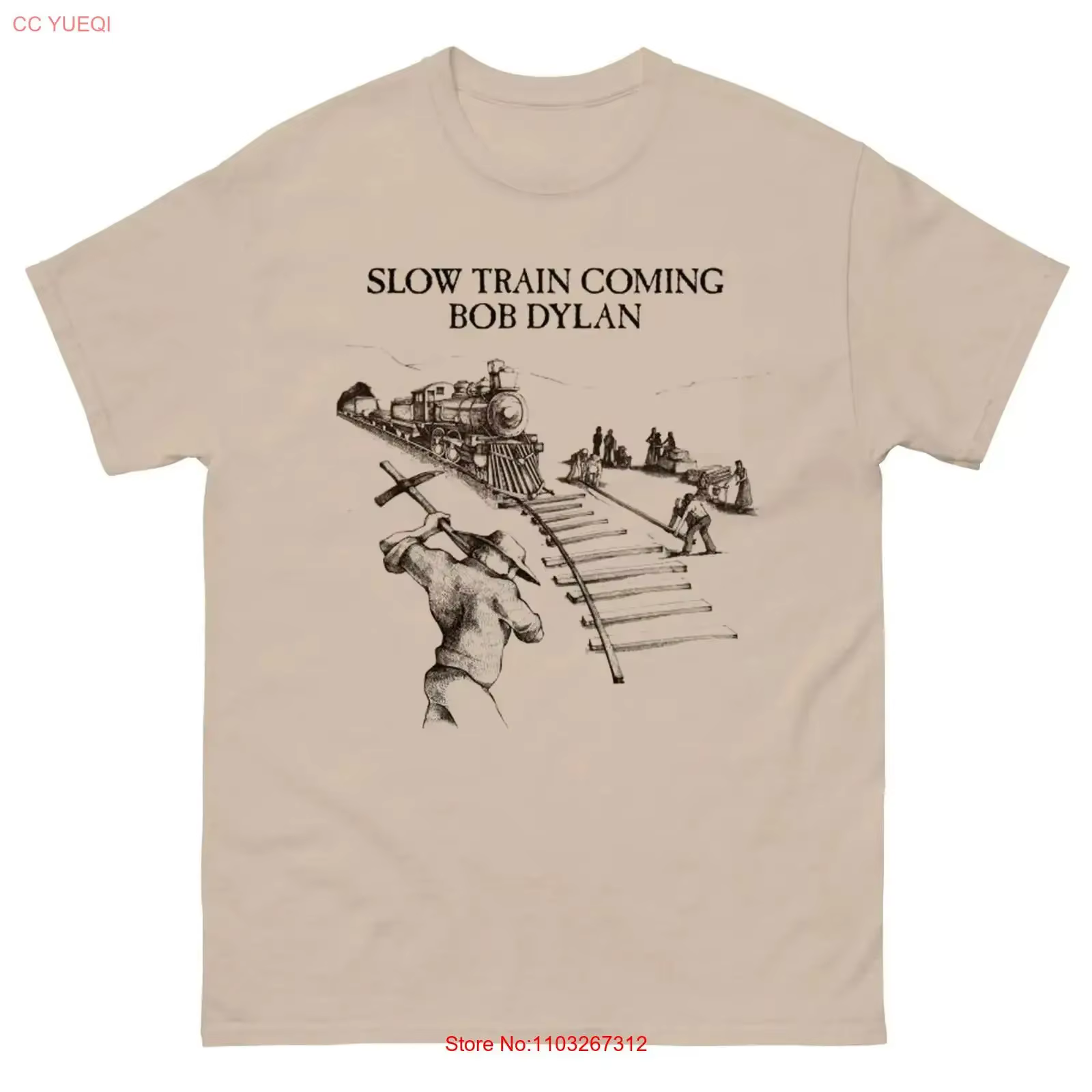 Slow Train Coming Bob Dylan T-shirt S 4XL pour hommes et femmes TD182 vintage lavé streetwear respirant graphique extensible homme