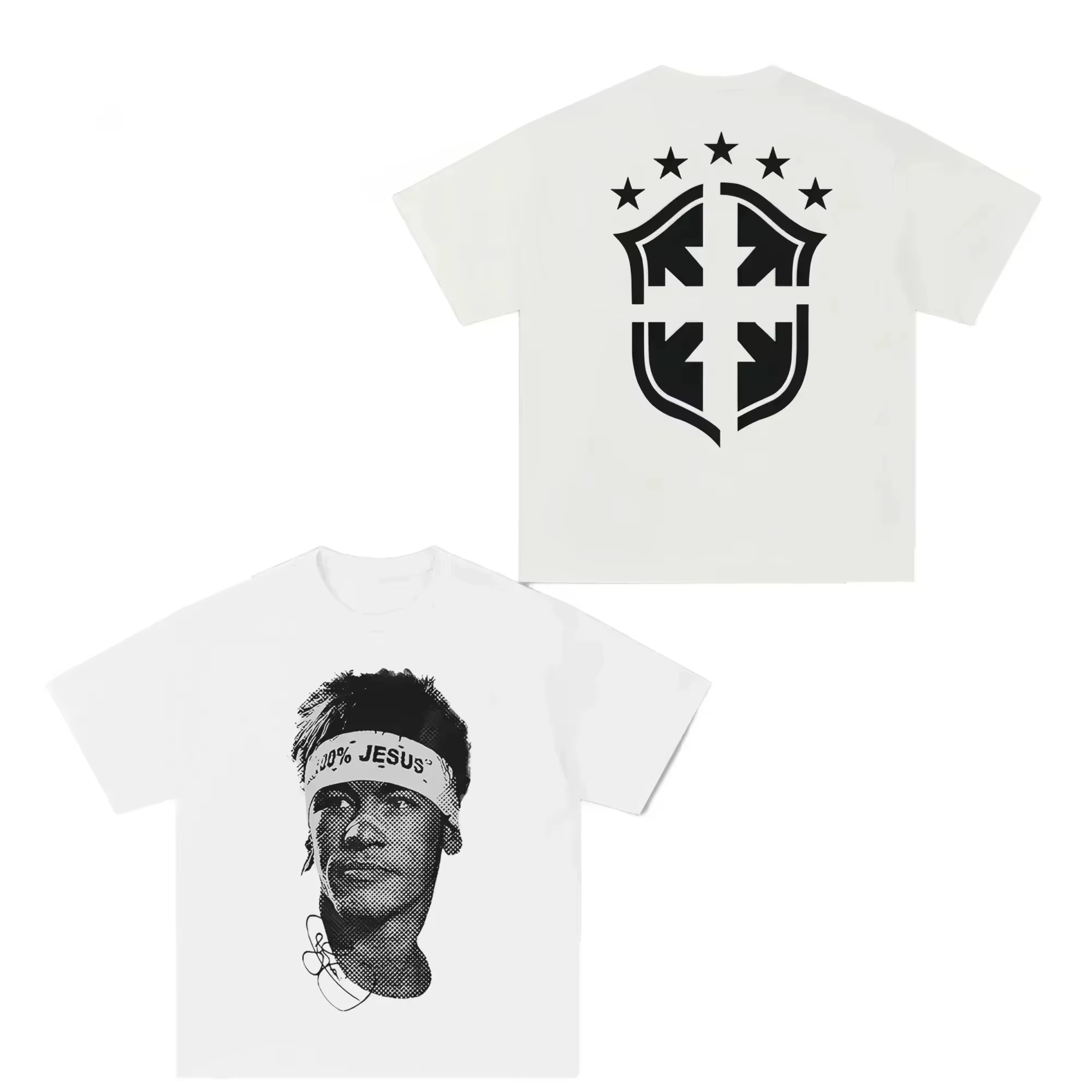 T-shirt imprimé avec les portraits des superstars du football Cristiano Ronaldo