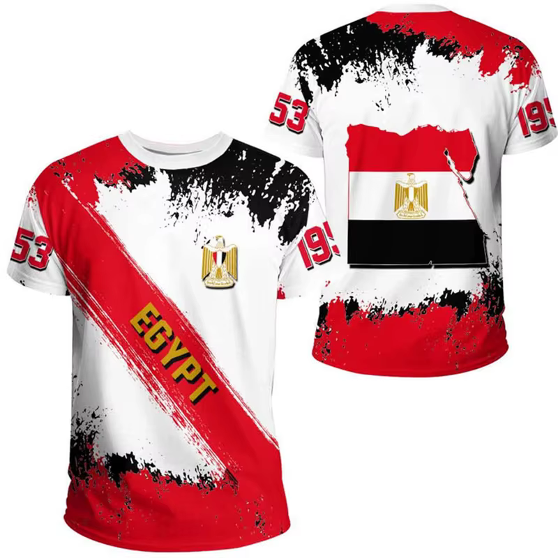 T-shirt drapeau égyptien pour hommes et femmes