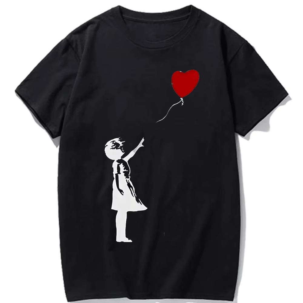 Banksy fille foyer amour ballon t-shirt Meme cadeau haut drôle