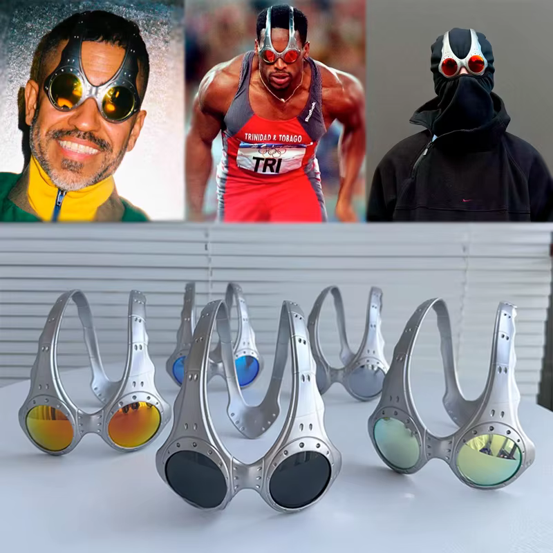 Lunettes de soleil d'équitation de sports de plein air pour hommes et femmes, monture en métal rétro à la mode, lunettes de blocage bleues, lunettes de soleil de sport, nouveau