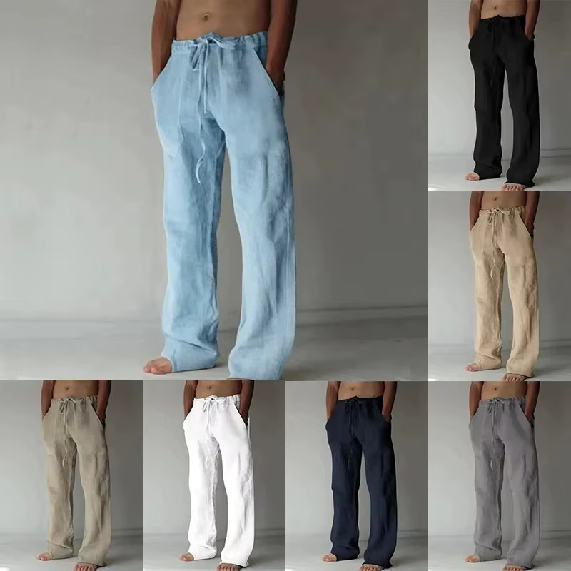 Pantalon Long en coton et lin pour hommes
