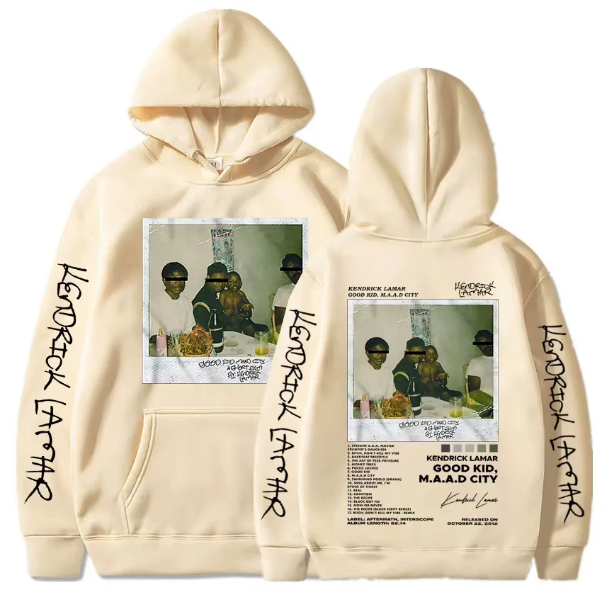 Hip Hop hommes sweat à capuche femme rappeur Kendrick Lamar bon enfant Album graphique imprimé sweats