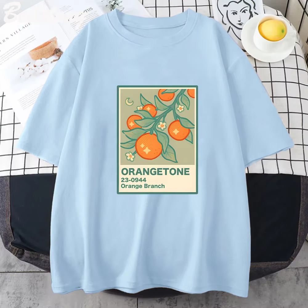 T-Shirt imprimé branche Orange
