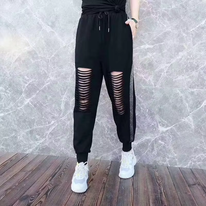 FJFor-Pantalon de jogging à rayures pour femme