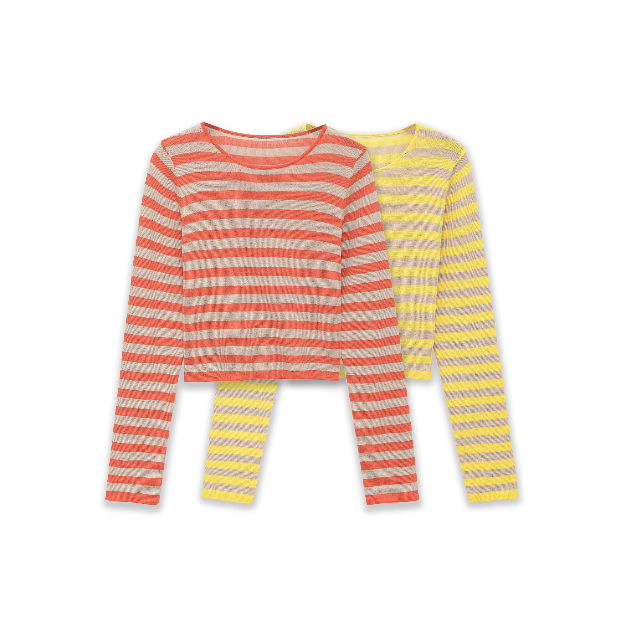 T-shirts rayés à manches longues slim pour femmes