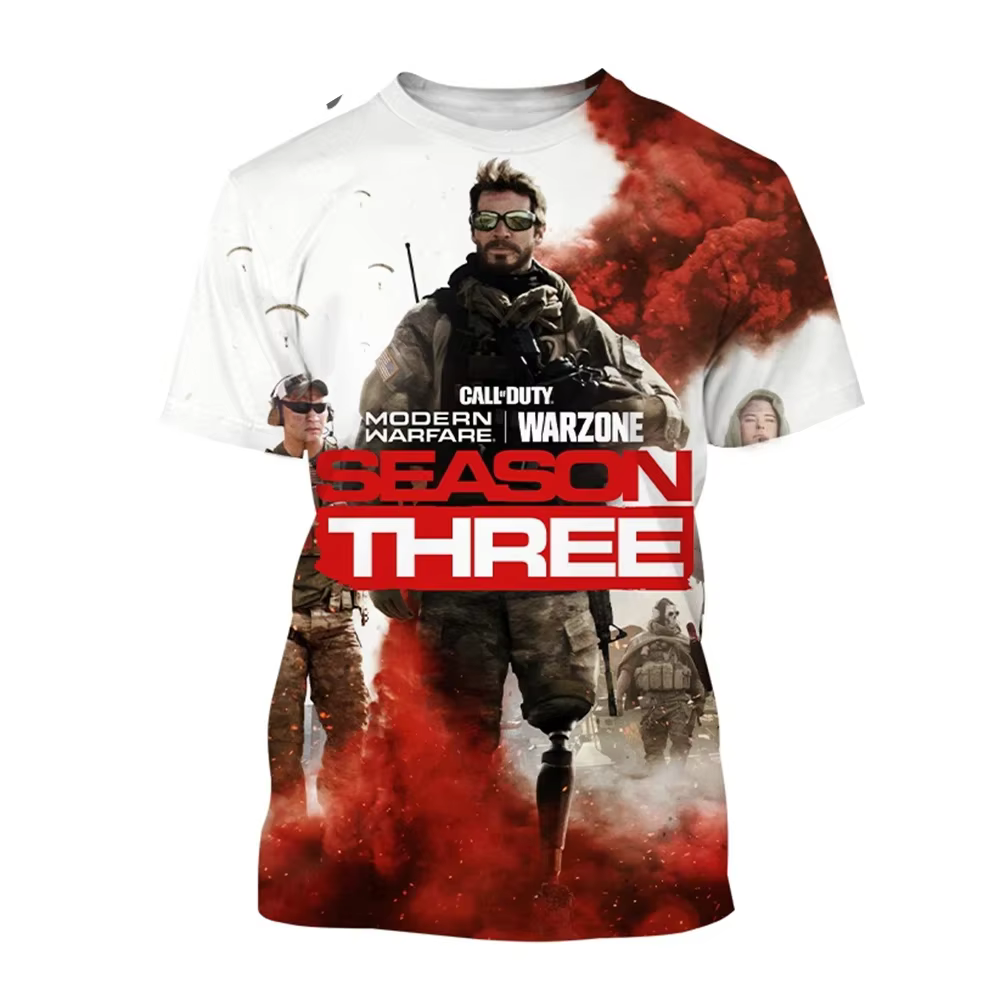 T-shirt de joueur imprimé en 3D | Haut personnalisé à la mode inspiré des jeux de tir chauds