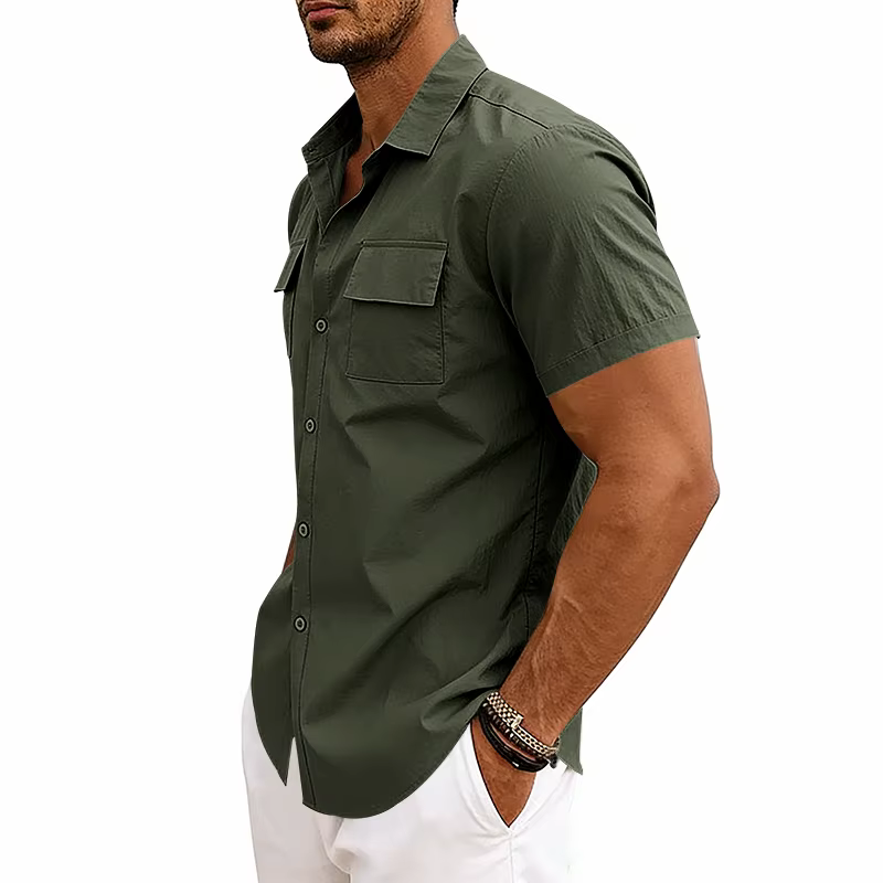 Chemise de travail à manches courtes pour homme