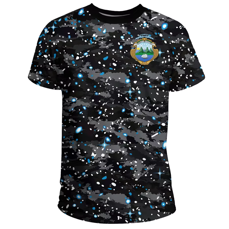 T-shirt à col rond imprimé 3D pour hommes