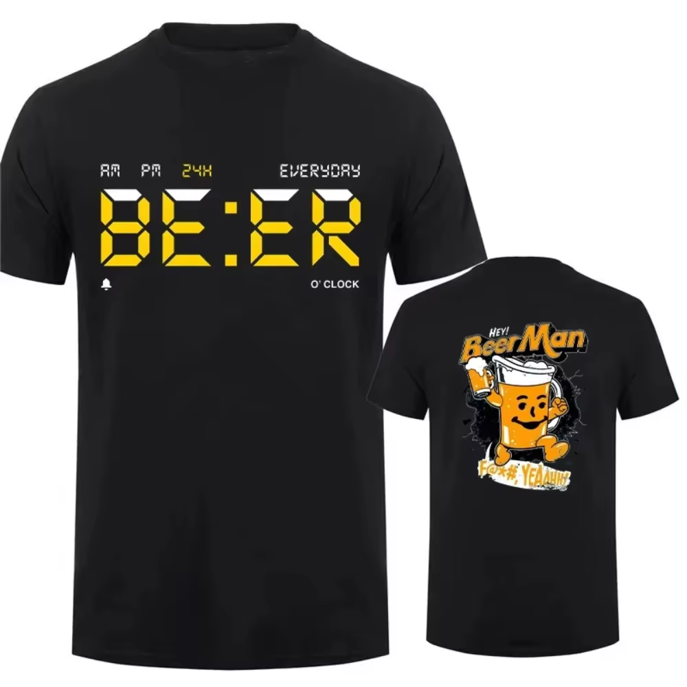 T-shirt imprimé pour homme 100% coton à manches courtes