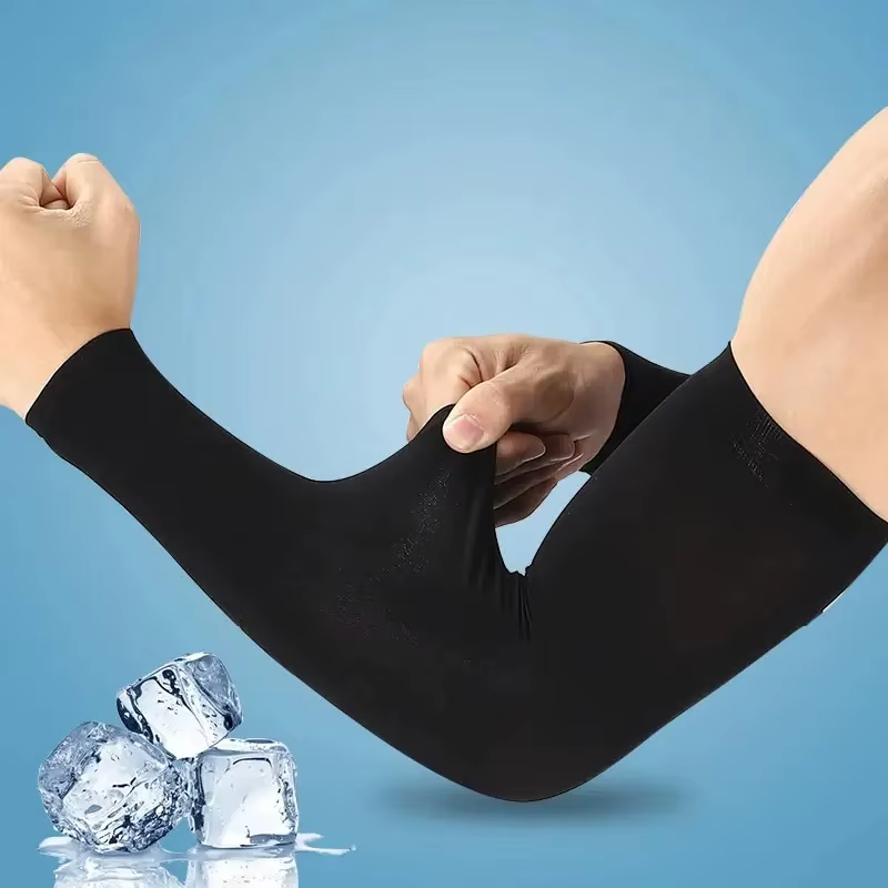 Manchons de bras de sport en soie glacée