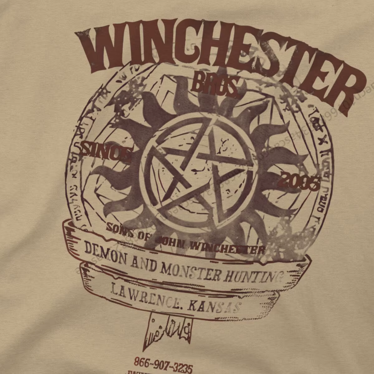 Surnaturel Winchester Bros t-shirt hommes t-shirts vêtements d'été coton col rond t-shirt