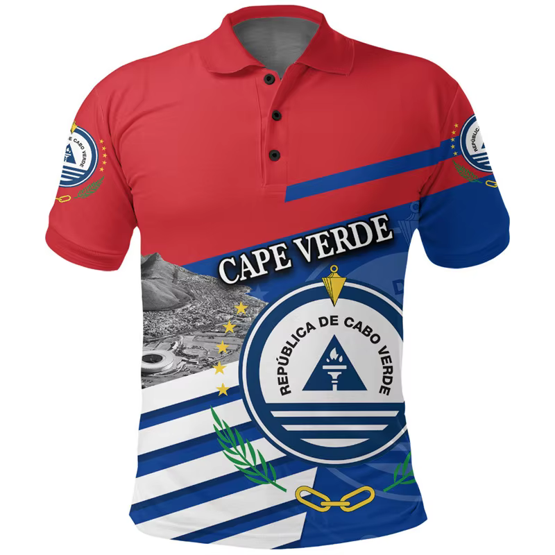 Polo vintage imprimé en 3D pour hommes