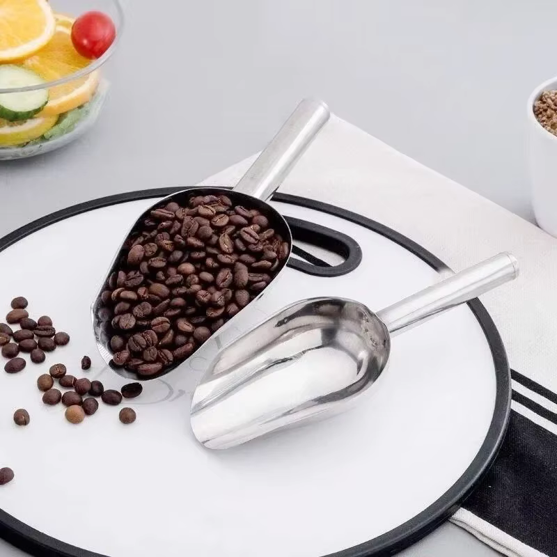 Cuillère à glaçons en acier inoxydable, Bar Buffet fête cuisine épices bonbons farine noix cuillère produits secs pelle accessoires de cuisine