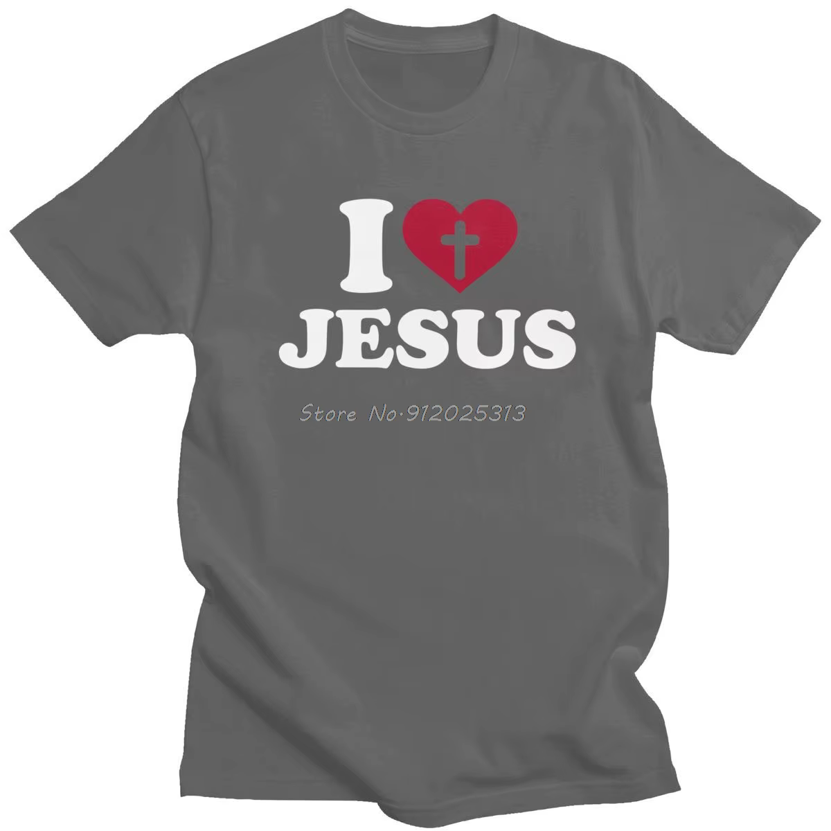 T-shirt en coton I Love Jesus pour hommes