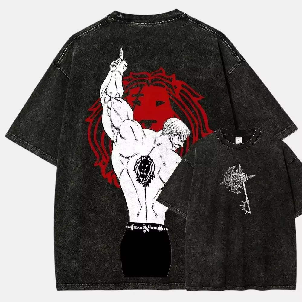 T-shirt Anime Vintage Double Face Escanor Les Sept Pêchés Capitaux