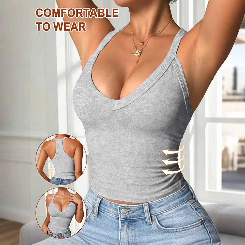 Débardeurs côtelés sexy pour femmes