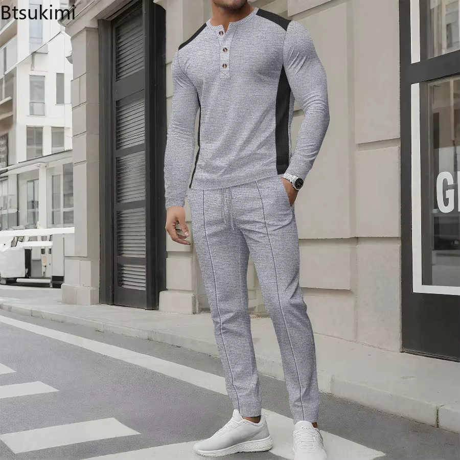 Henley – T-Shirt à manches longues pour hommes