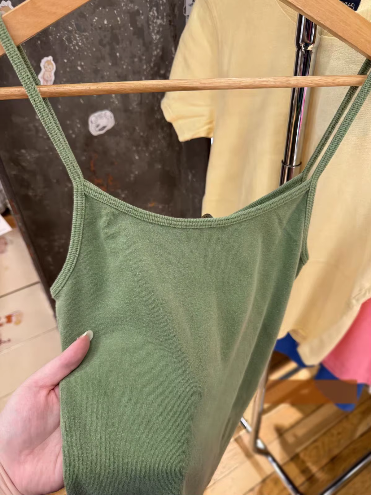Nouveau débardeur vert slim pour femme – Haut court basique uni et simple pour l'été – Style décontracté
