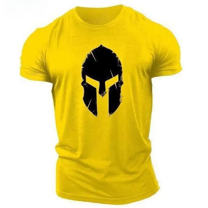 T-shirt pour homme imprimé en 3D avec casque de Sparte