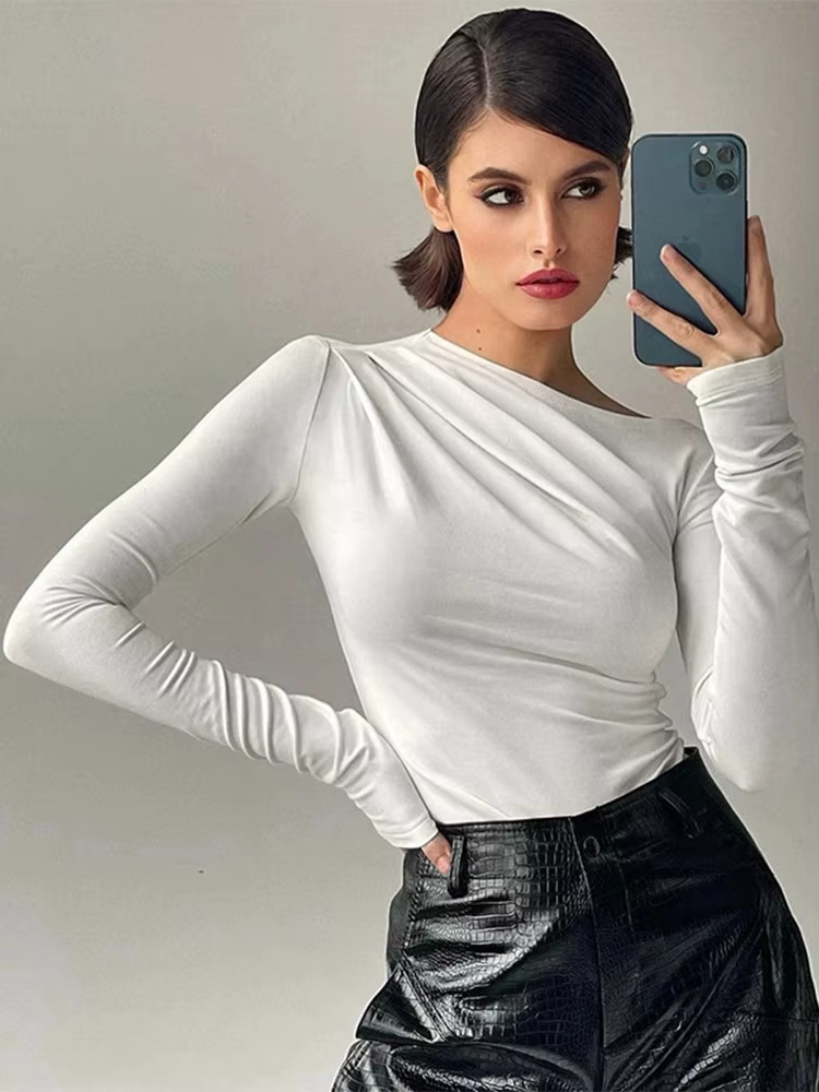 T-shirt basique à manches longues pour femmes