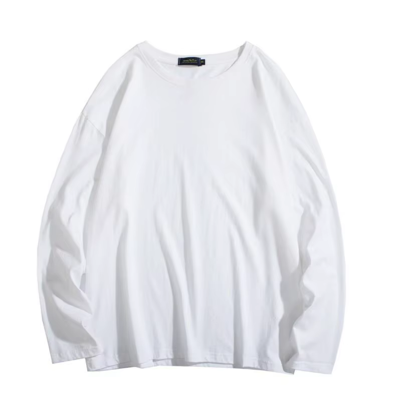 T-shirt blanc à manches longues pour hommes et femmes