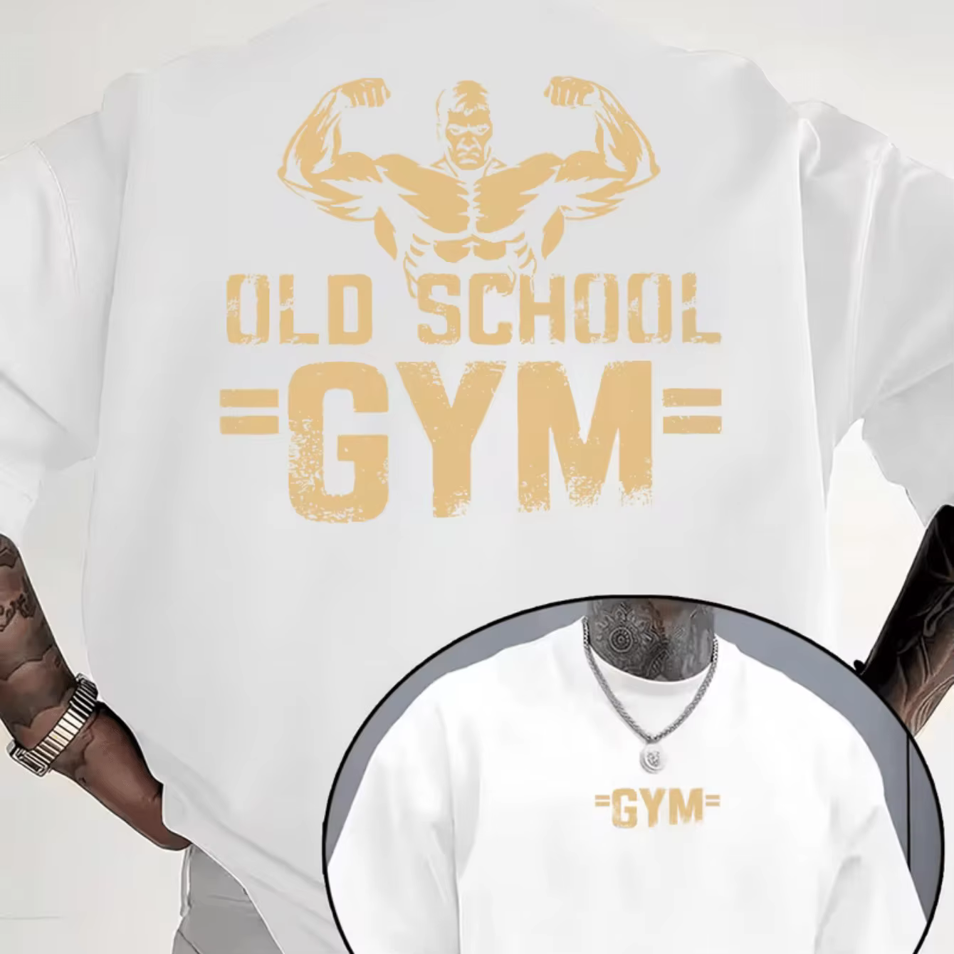 T-shirt de fitness rétro pour homme