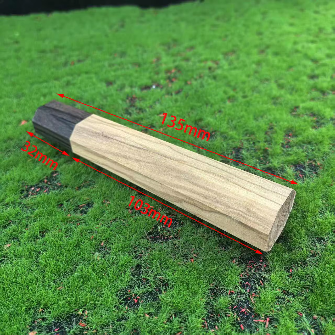 Couteau de cuisine octogonal japonais, manche DIY - Ébène et bois d'olivier assemblés