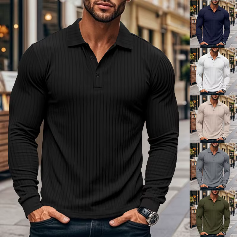 T-shirt fin à manches longues pour hommes
