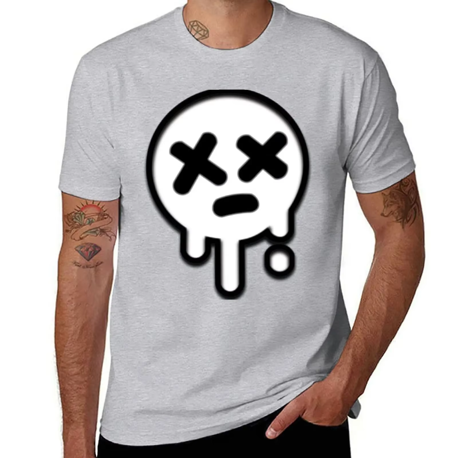 Vêtements esthétiques unis t-shirts pour hommes mauvais Logo aléatoire T-Shirt surdimensionné graphique