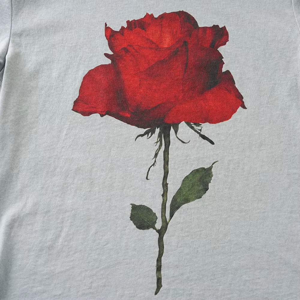 T-shirt Ringer Vintage à Imprimé Rose pour Femme