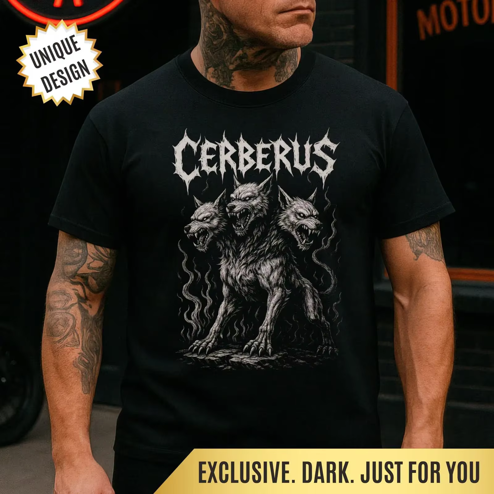 T-shirt Cerberus, chien de l'enfer à trois têtes