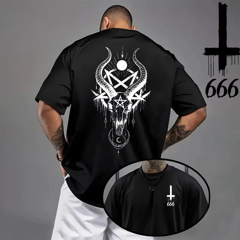 T-shirt gothique surdimensionné pour hommes