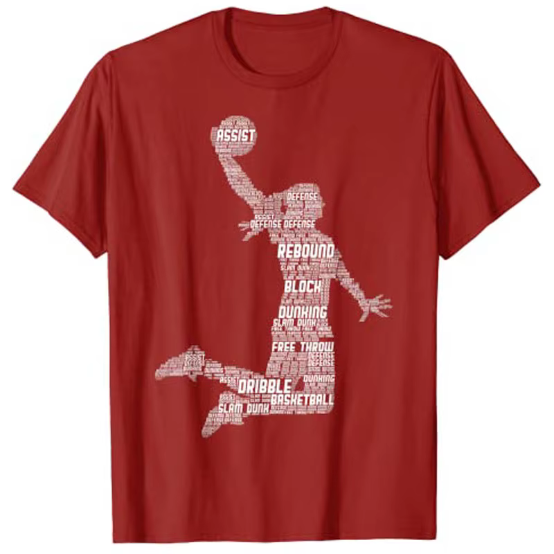 T-shirt graphique de basket-ball pour filles et femmes