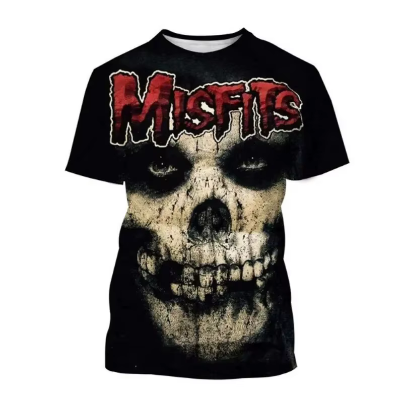 Misfits Rock Band T-Shirts crâne 3D imprimé Streetwear hommes femmes décontracté mode à manches courtes t-shirt