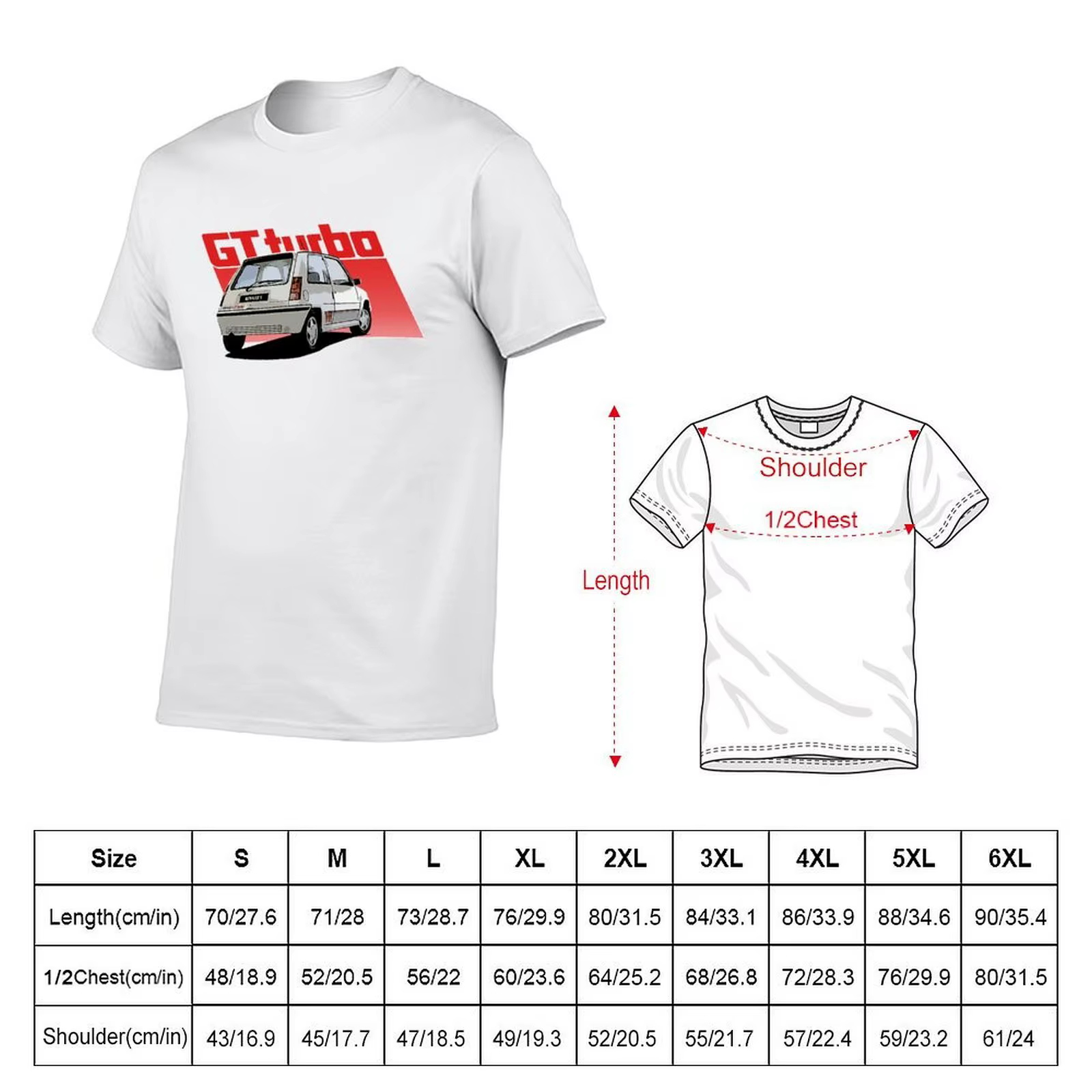 Super 5 GT Turbo t-shirt imprimé homme unisexe