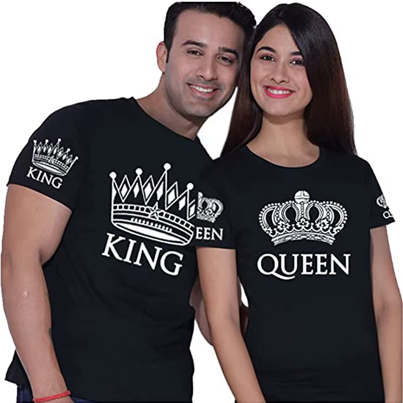 T-shirt graphique à manches courtes pour couples